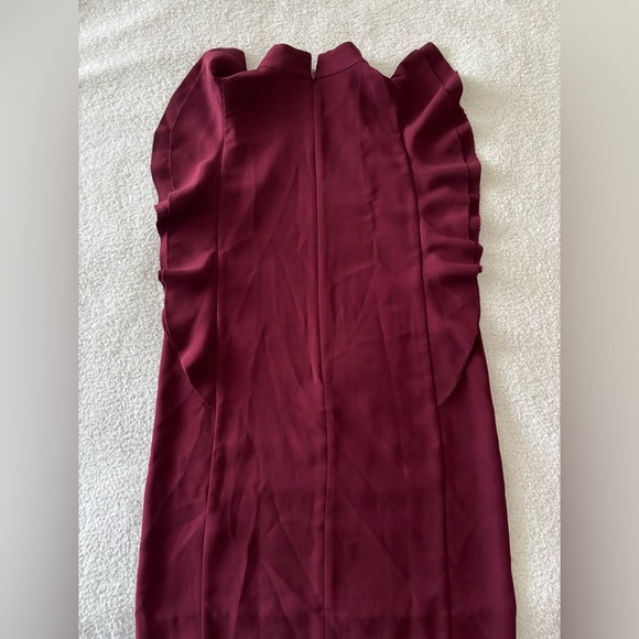 Kate Spade Burgundy Ruffle Mini Dress Size 2 - Picture 5 of 8